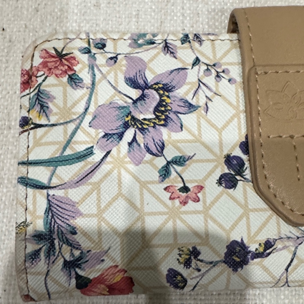 Floral Women's Wallet with Tan Accent - Picture 4 of 4
